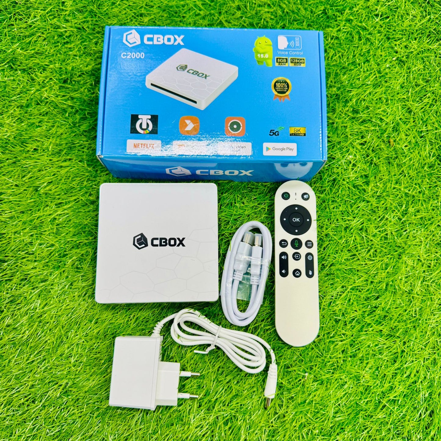 C Box Original Google Voice Remote | With 1500+ Cable Chanel & Movies