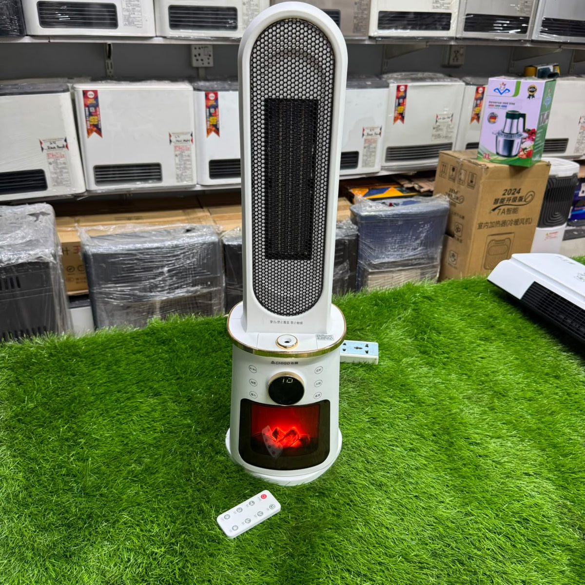 Premium 3D Fireplace Tower Ceramic Blower Heater Model -Model 20B18