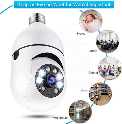 Speed-X Bulb Camera 1080p Wifi 360 Degree Panoramic Night Vision Two-Way Audio Motion Detection