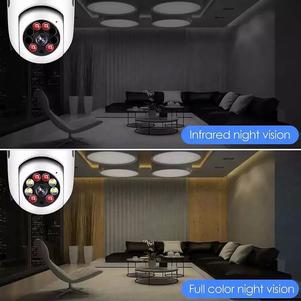 Speed-X Bulb Camera 1080p Wifi 360 Degree Panoramic Night Vision Two-Way Audio Motion Detection