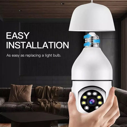 Speed-X Bulb Camera 1080p Wifi 360 Degree Panoramic Night Vision Two-Way Audio Motion Detection